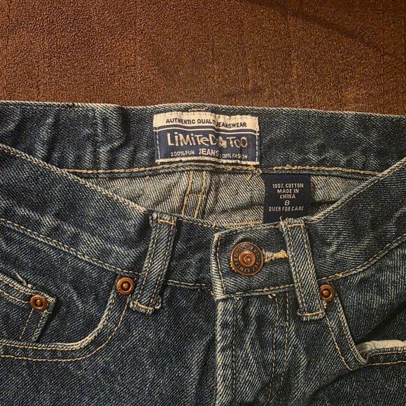 LIMITED TOO Girls Blue Jeans Size 8 Flare EUC - Picture 5 of 5